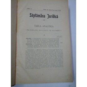 SAPTAMANA JURIDICA  Revista de Drept -1912